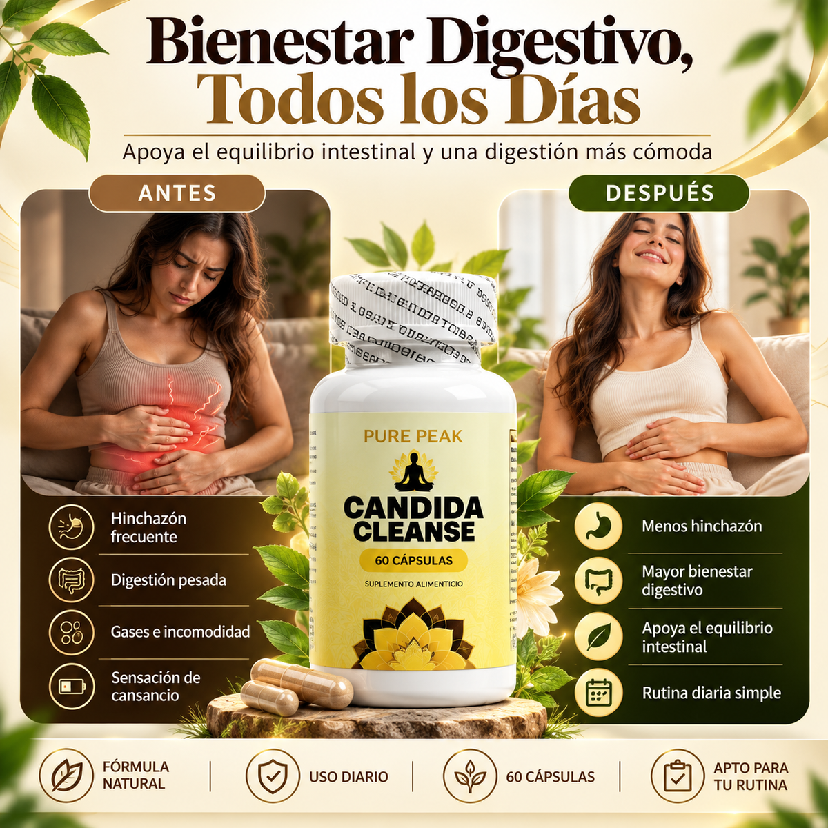 Candida Cleanse — Desinflama tu Vientre y Recupera tu Energía, Naturalmente