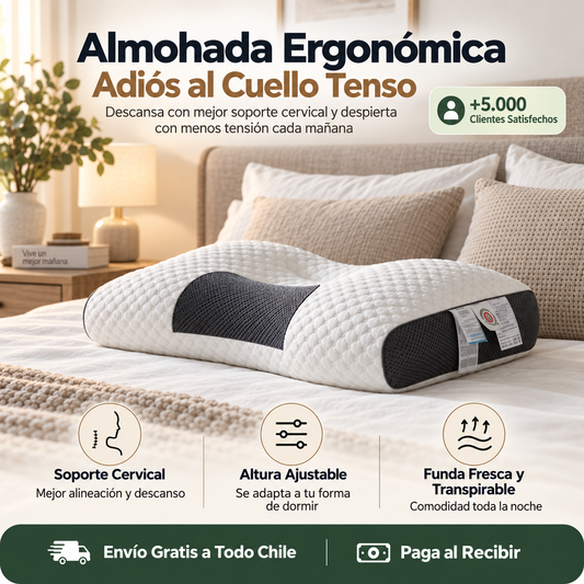 Almohada Ergonómica – Adiós al Cuello Tenso