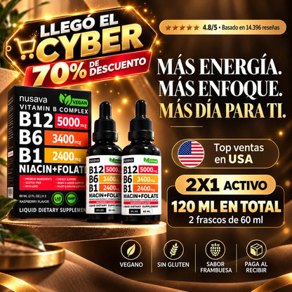 Nusava® Complejo de Vitamina B — B12 + B6 + B1 120ml