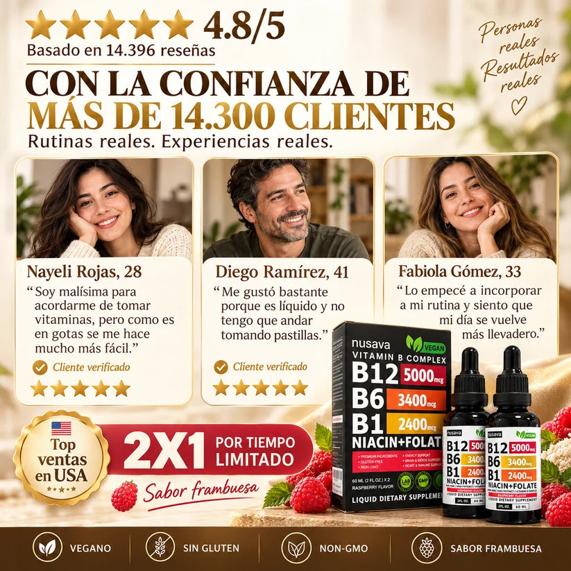 Nusava® Complejo de Vitamina B — B12 + B6 + B1 120ml