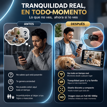 NannyCam® Mini Cámara Espía WiFi | Cuida a tus Hijos y Mascotas Desde tu Celular